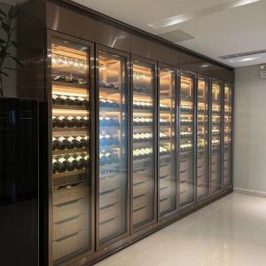 LED Wine Fridge With Temperature Control Decorative Metalwork Wine Fridge