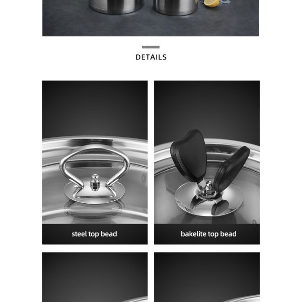 Amazon Multifunctional Kitchen Cookware Silver Cooking Pot Set Stainless Steel Pans And Pots Set With Lid