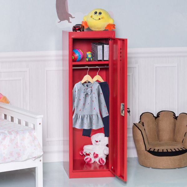 Quality Kids Metal Locker Single Tier With Hanging Rod Knock Down Structure wholesale