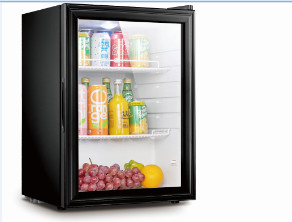 Compact Glass Front Mini Fridge / Small Glass Front Beverage Refrigerator