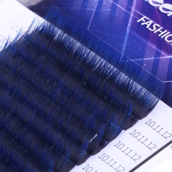 Gradual Blue Blooming Eyelash Individual Extensions Synthetic Hair 0.07mm Thickness