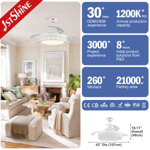 Invisible Retractable Blade Ceiling Fan Low Watt DC 220V Remote Control Modern