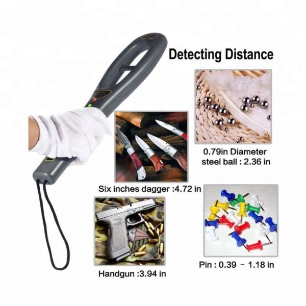 Small hand held metal detectors, police scanner used in airport, wharf, school