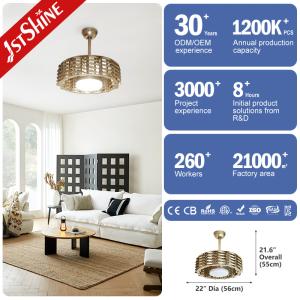 Design 35W 6 Speed Gold No Blade Ceiling Fan with Remote Control and 3 Color LED