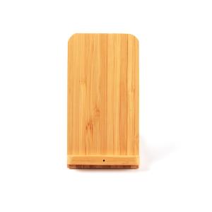 Bamboo Recyclable Vertical Mobile Phone Wireless Charger 7.5W 205KHZ