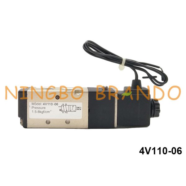 Quality AirTAC Type 5/2 Way 1/8'' Single Solenoid Pneumatic Valve 24VDC 220VAC 4V110-06 wholesale