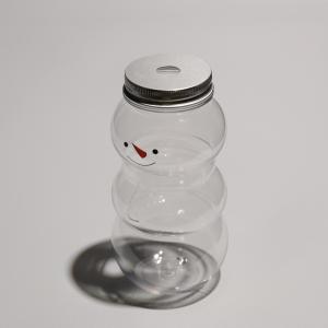 Snowman Eco Friendly PET Plastic Bottle With Customizable Caps For Beverage