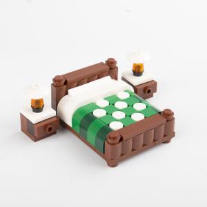 Compatible with legoingly table lamp set home bedroom furniture double bed