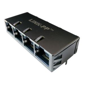 Quad Port JG0-0098NL PulseJack 1x4 Gigabyte Mag45 Shield With LEDs