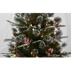 4FT PE Slim Pine Tree With White Frosted 105UL Clear Lights