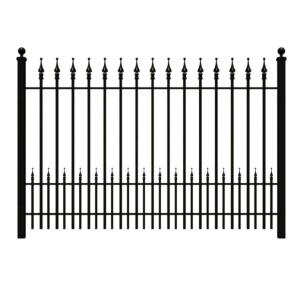 High Strength Metal Wrought Iron Fence Black Powder Coated For Home