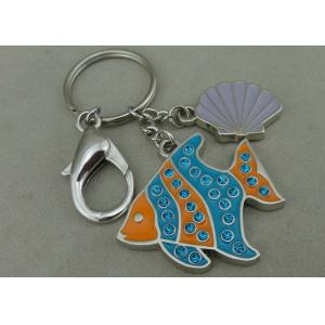 China Soft Enamel Fake Stone Promotional Keychain Silver Advertising Misty Nickel on sale