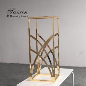 China ZT-429G New design shiny  gold metal flower stands for floor aisle wedding backdrop decoration on sale