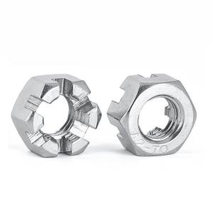 Plain Finish Fine Tooth Blossom Nut Din935 Extra Large Outer Hexagonal Slotted