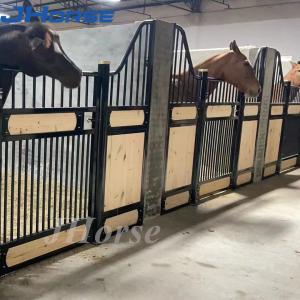 Cheap Safe Steel Structure Prefabricated Horse Stable 10ft 12ft 14ft Black Powder Coated for sale