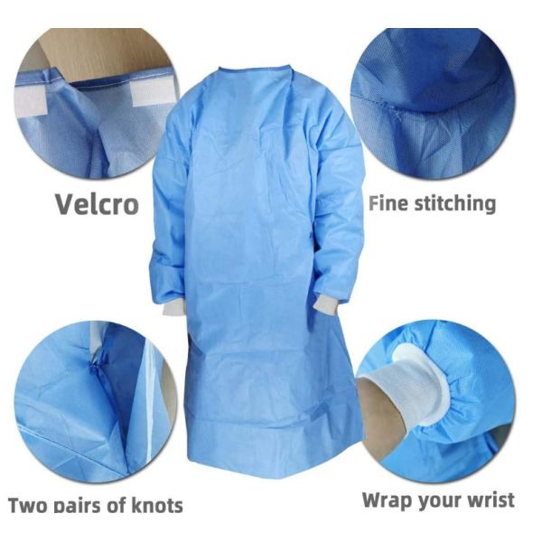 Quality White List Factory Medical PP Non Woven Blue Disposable Isolation Gown wholesale