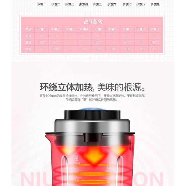 Heavy duty commercial blender heating function and processing all kinds of food for household XW-780A