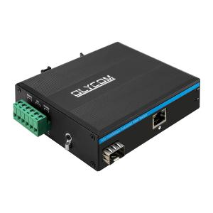 Industrial PoE Media Converter Unmanaged Gigabit Ethernet 15.4W 30W PoE For IP