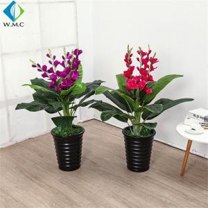 Cheap 0.8m Height Fake Potted Plants , Orchid Bonsai Tree Customized Design for sale