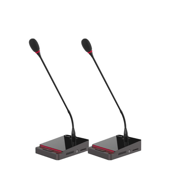 HUAIN Table Top Digital Audio Basic Wired Gooseneck Congress Chairman Microphone