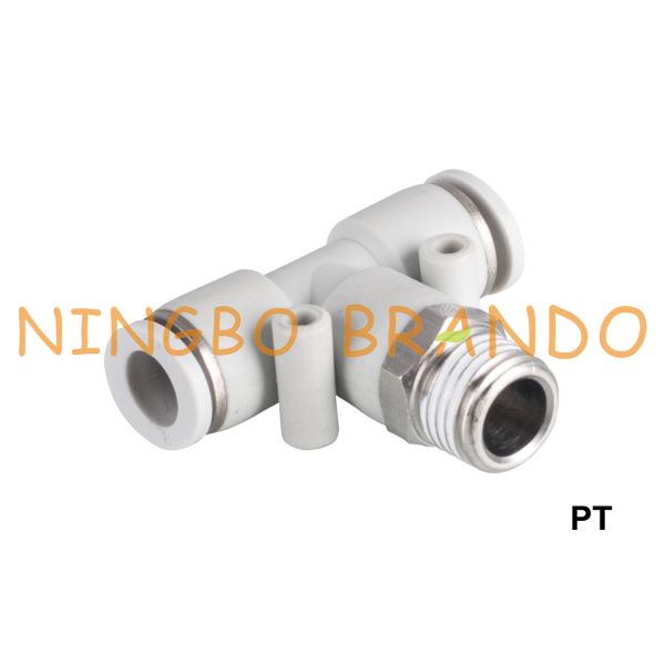 Quality PT Male Branch Tee Pneumatic Quick Connect Coupling 1/8'' 1/4'' 3/8'' 1/2'' wholesale