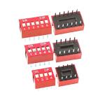Red Dial Switch DS-01 DS-02 DS-03 DS-04 DS-05 DS-06 Bit 2.54mm Flat Dial Code