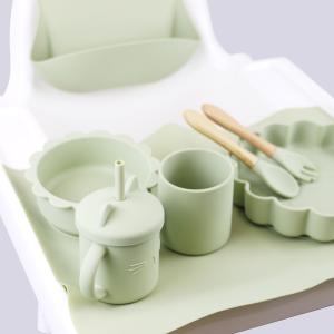 1Set 8 Pcs Silicone Baby Feeding Set Sustainable Pantone Color