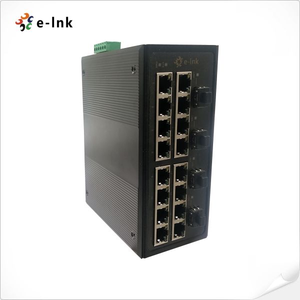 Quality Industrial Ethernet Switch16-Port 802.3at PoE+ Switch 4xSFP Fiber DIN-Rail Mount wholesale