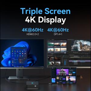 Intel Alder Lake N95 Intel Mini PC LPDDR5 12GB RAM With Dual LAN And 4K HD For