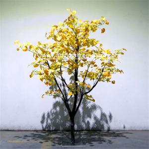 Small 1.75m Artificial Ginkgo Tree Yellow Leaf Store Decoration Corrosion