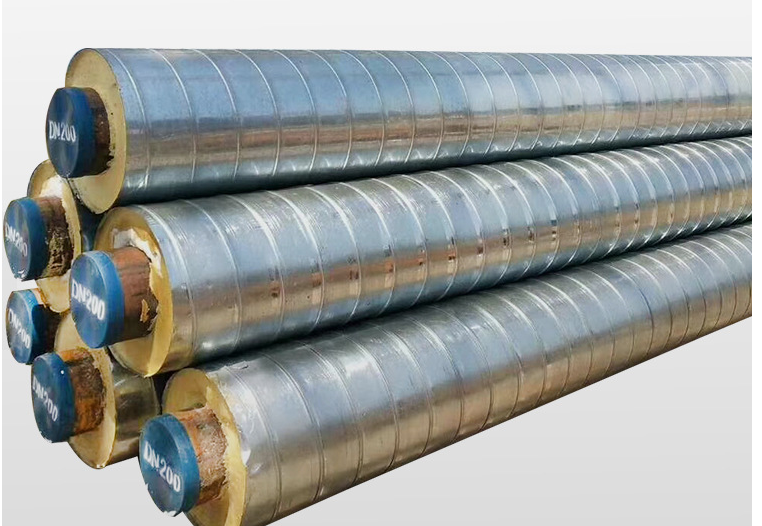 DN200mm 350Degree Celsius Polyurethane Foam Insulation Pipe / Cement Mortar Lining