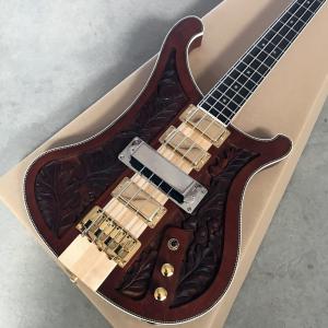 Cheap 2018 new style high quality custom of carving high-quality custom 4 string bass guitar, ebony fingerboard for sale