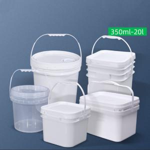 PP Square Shape 5 Gallon Paint Pail Transparent Food Grade Plastic Bucket With