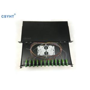 19 Inch 1U 24FO FDF Optic Fiber Distribution Frame With 12 SC Duplex Adapter