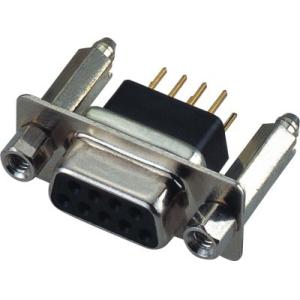 WCON 180° DIP Right Angle DB9 Connector D - SUB for PCB PBT black  With Back Fork Screw