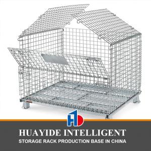 B42 Storage Cage For Logistics Warehousing ASRS Foldable Wire Mesh Container