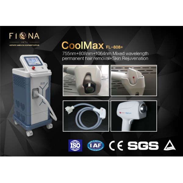 Quality Mixed Wavelength Diode Laser Hair Removal Machine Arm Use With Cooling System 220V wholesale