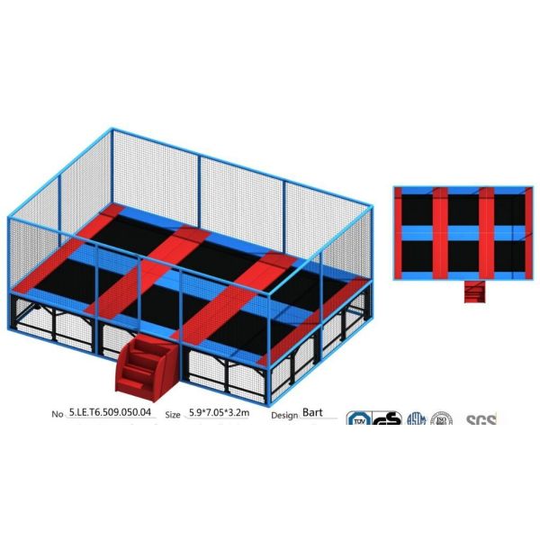 Quality Chinese Senjun 41M2 Kids Indoor Bungee Park/ Indoor Gymnastic Trampoline/ Trampoline Park for Super Mall wholesale