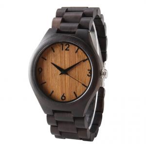 China Men Wooden Wrist Watch Dial 3 Atm Water Resistant Bamboo Quartz Watch on sale