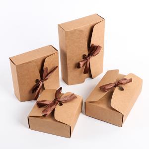 Whitecard Kraft Paper Gift Boxes With Ribbon
