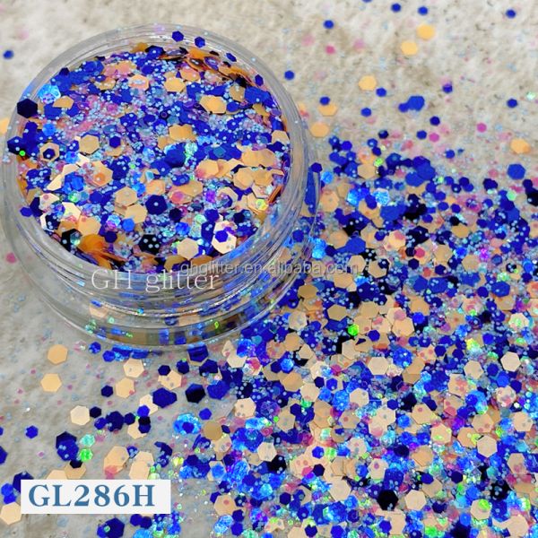 ODM PET Hexagonal Glitter Mix Sequin For Nails Christmas Halloween Craft In Bulk