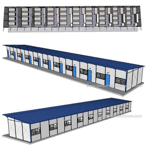 Workers Accommodation Steel Frame Prefab House Temporary Pre Built Houses