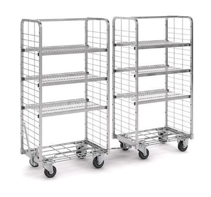 Quality Metal Customize Supermarket Roll Cages With Removable Flat Shelves wholesale