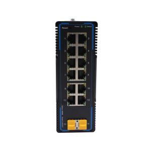 Industrial Managed Din Rail Switch 2X1000Mbps to 12x10/100/1000Mbps UTP RJ45
