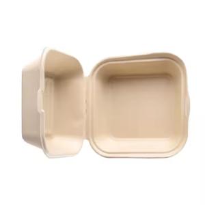 Eco-Friendly Burger Box Custom Kraft Sugarcane Paper Disposable Packaging for
