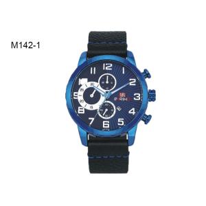 China BARIHO Men's Quartz Watch Day And Month Display Wristwatch Leather Band M142 on sale