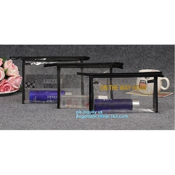 Zipper Slider Clear Pvc Bag For toothbrush bag, Stationery Ruler Set Packaging