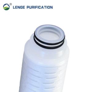 10 Inch PP Core PVDF Pleated Polyester Cartridge Filter With Fluorine Rubber