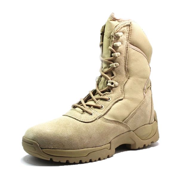 Quality Cow Suede Khaki Army Boots 1000d Nylon With Ykk Zip Shock Resistant wholesale