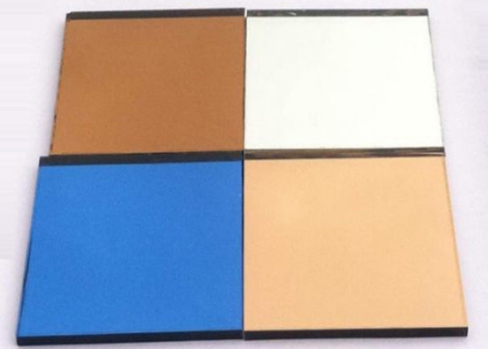 Quality 4mm Blue Tinted Mirror Glass Multi Color Exact Image For Cosmetic Mirror wholesale
